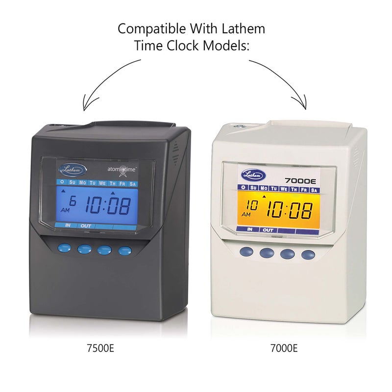 Lathem بطاقات وقت العمل/الرواتب العالمية من لاثم، مزدوجة الوجه، لساعة لاثم 7000E / 7500E، عبوة 100، E79-100، بيضاء - Image 3